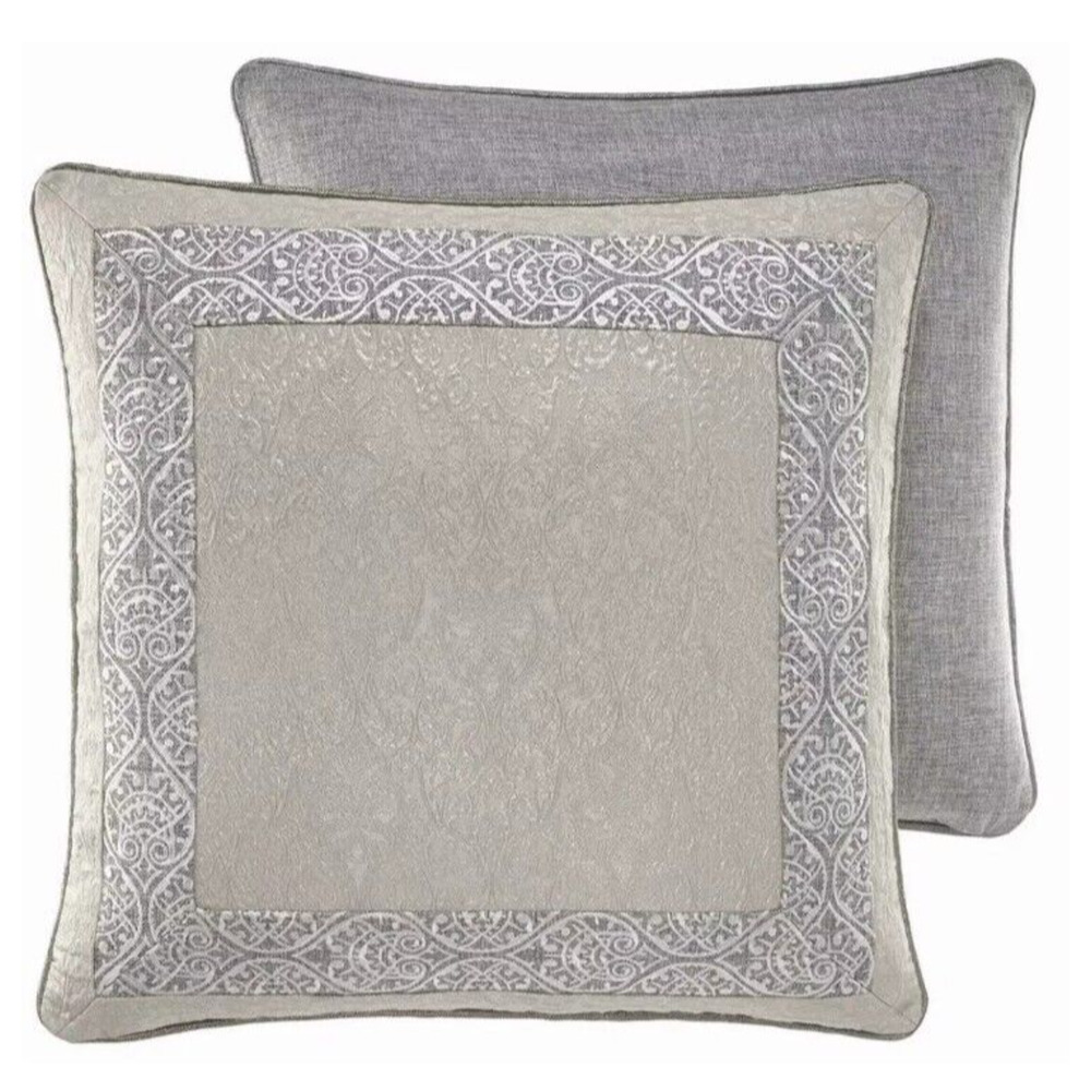 Croscill Akita Euro Pillow Shams Square Set of 2 Embroidered Tweed Retired Print